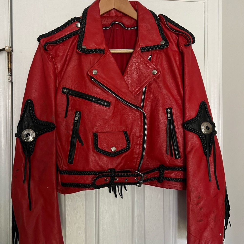 Vintage Leather Western Biker Jacket